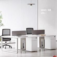 办公桌2人位单人位办公室职员屏风桌现代简约电脑桌椅组合办公桌