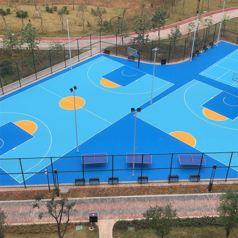 硅pu丙烯酸球场篮球场 羽毛球场 网球场塑胶弹性地面地胶户外施工