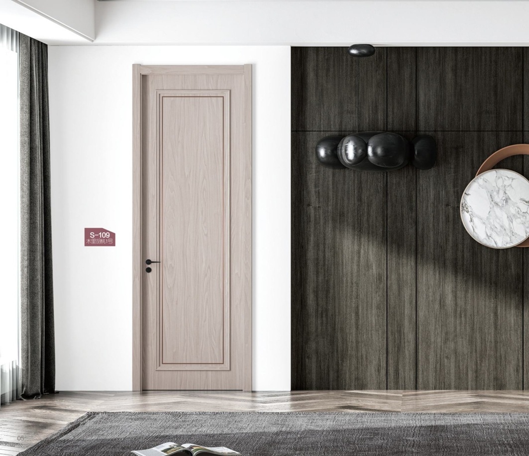 实力生产工厂室内卧室现代简约极简风无漆健康实木门