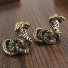 铜雕蛇摆件黄铜十二生肖蛇家居客厅装饰铜器工艺品蟒蛇眼镜蛇摆件