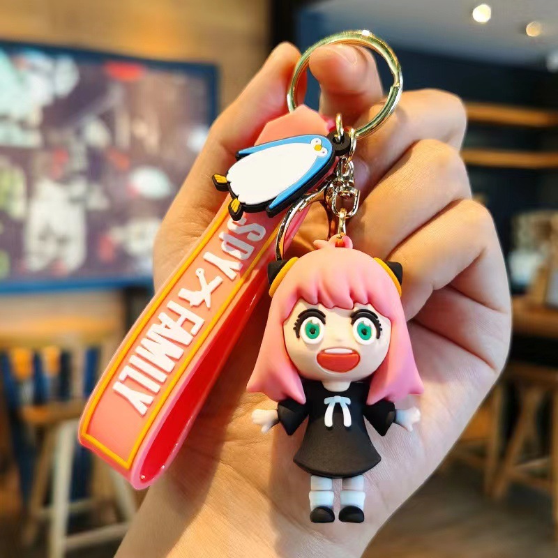 Cartoon Cute Little Spy Play House Doll Keychain Pendant Anya Silicone Toy Bag Bag Charm Gift