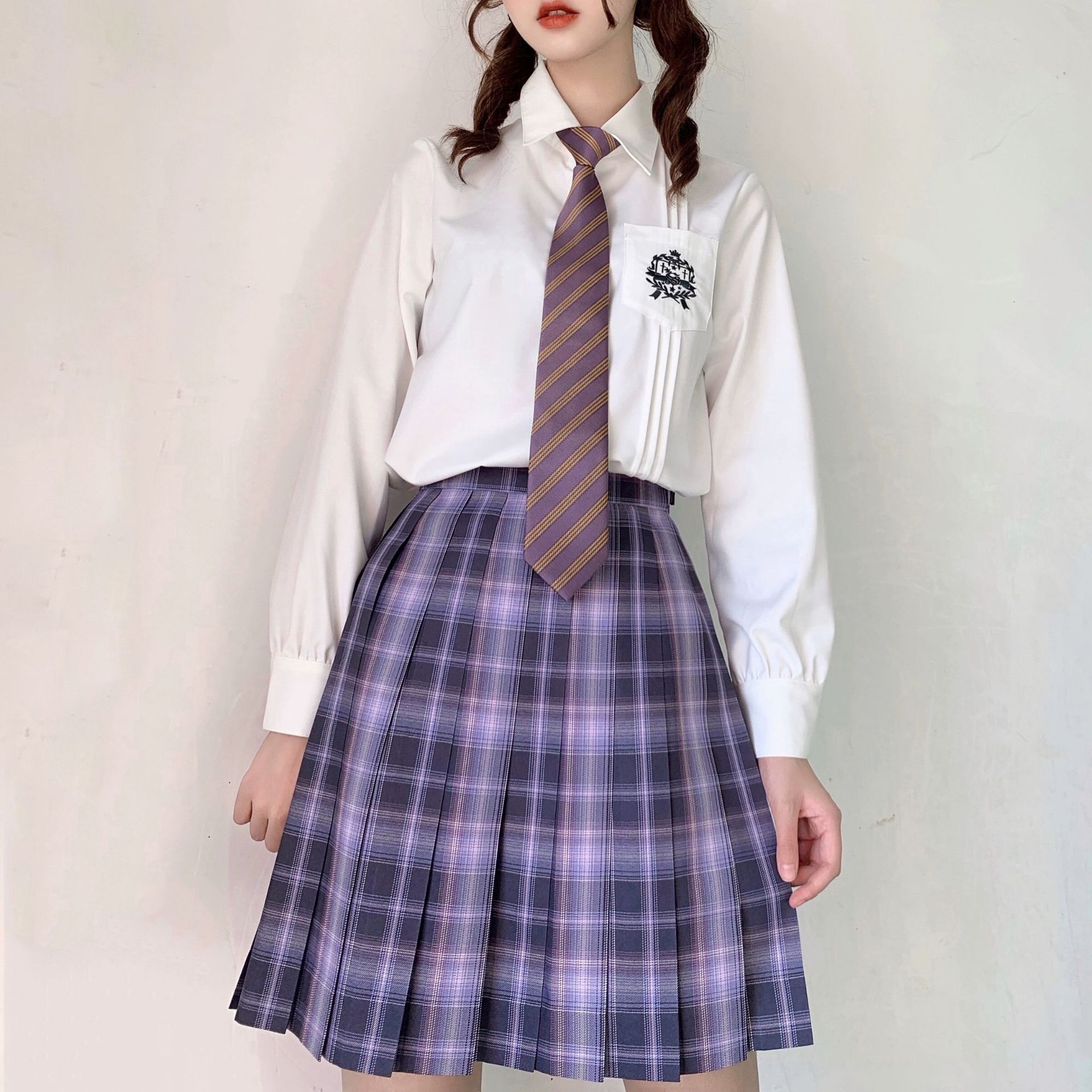 日系学院高腰格子浪漫不死格裙jk制服裙半身裙百褶百折裙学生校服