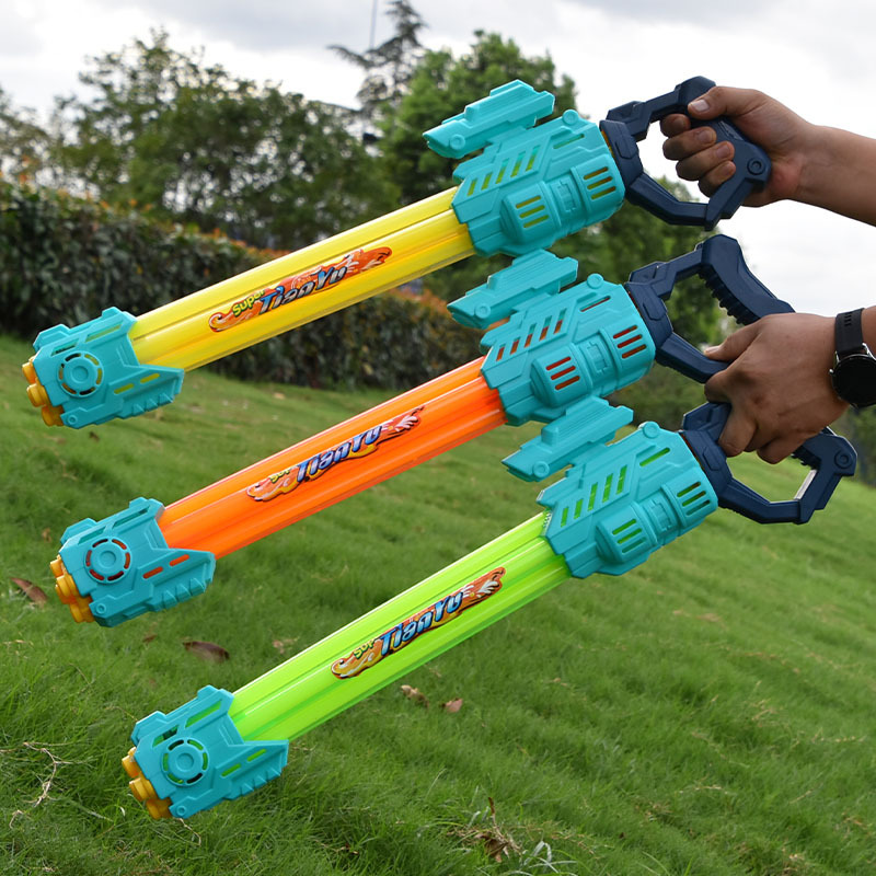 新款加特林水炮 水枪儿童玩具喷水 漂流抽拉水枪沙滩地摊玩具批发