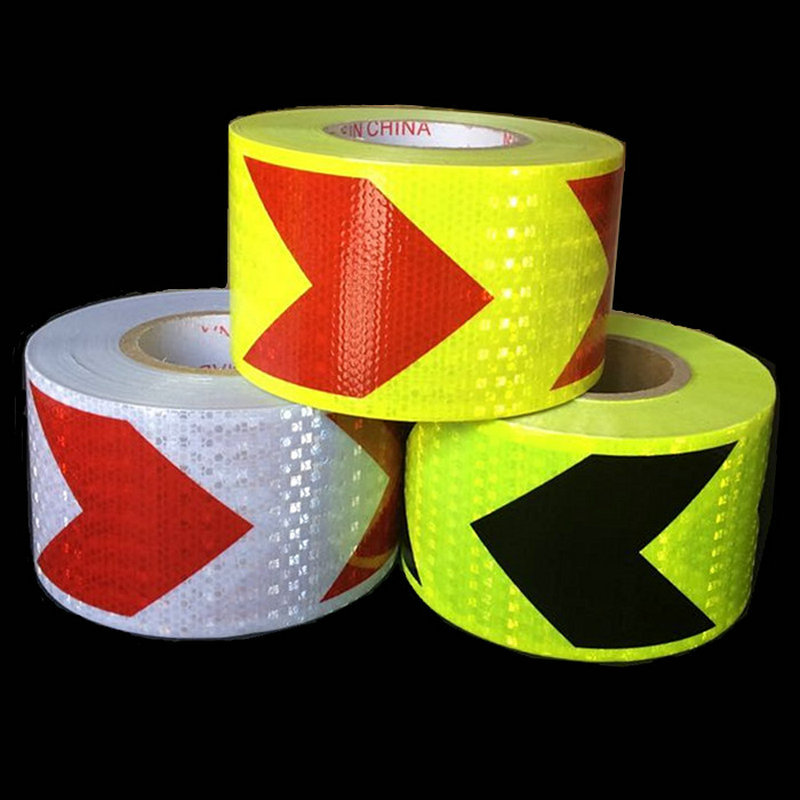 10cm宽货车汽车反光贴条胶带 车库防撞警示贴纸膜箭头导向标贴纸