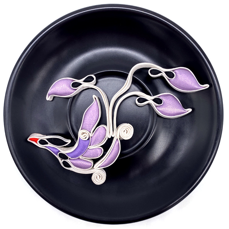 苏斯纽扣定型加铜丝古装改良旗袍098d塞棉凤凰夹塞棉手 工盘扣