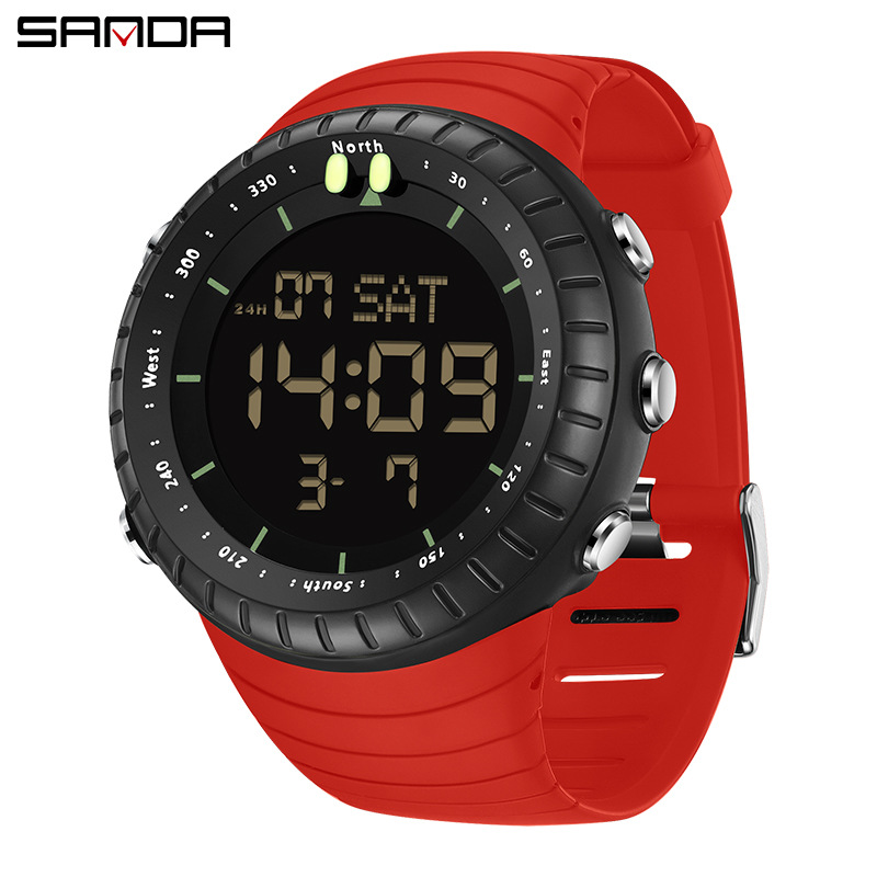 三达男士运动电子表户外登山多功能夜光大屏防水潮流时尚学生腕表