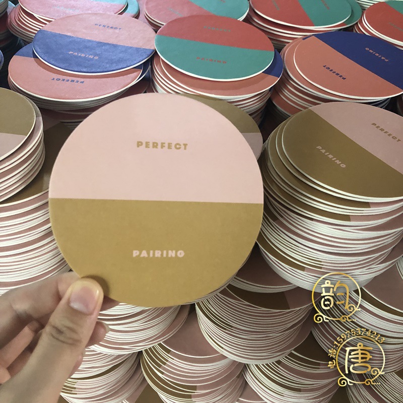 吸水纸杯垫厂家酒吧纸杯垫吸水力强来图定 制精酿啤酒杯垫彩印