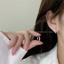 欧美高级金属冷淡风微镶水钻耳扣 小巧简约气质耳环时尚通勤耳饰