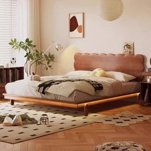 法式复古樱桃木饼干全实木床小户型卧室单人床简约黄杨木双人床
