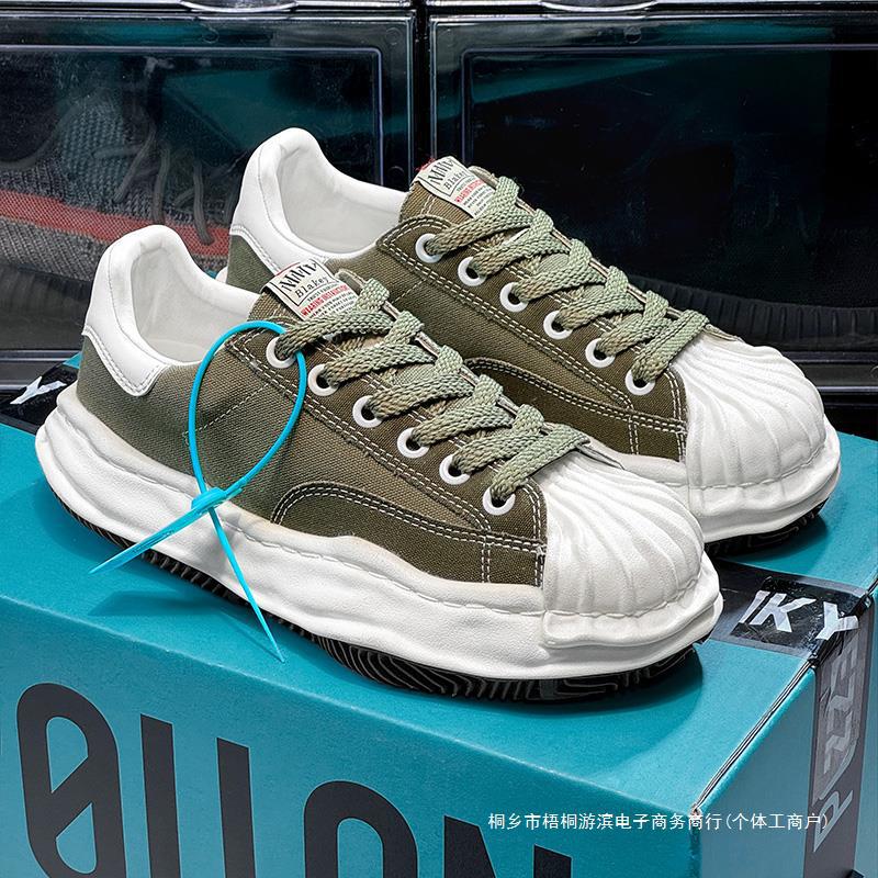 三原康裕溶解鞋莆田正品贝壳头男女情侣款板鞋厚底增高休闲帆布鞋