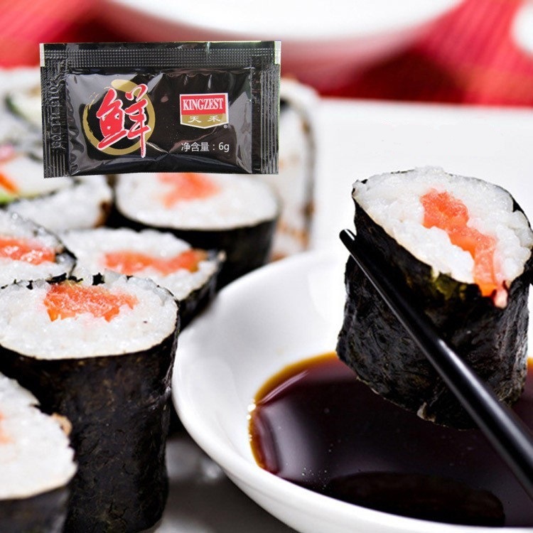 商用寿司小包酱油6g×150天禾鱼生寿司本味鲜小酱油包外卖打包酱