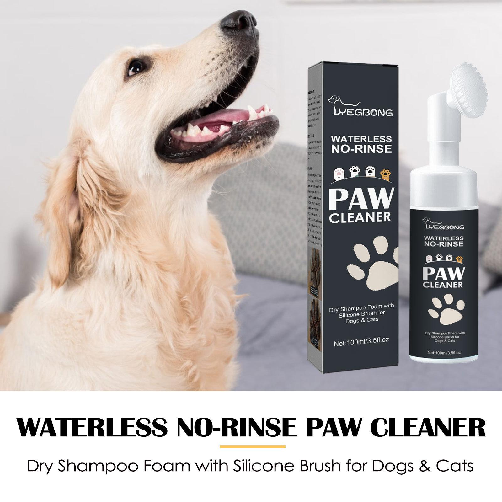 Yegbong Pet Paw Cleaner Dog Cat Paw Foot Mat Deep Cleaning Care Solution