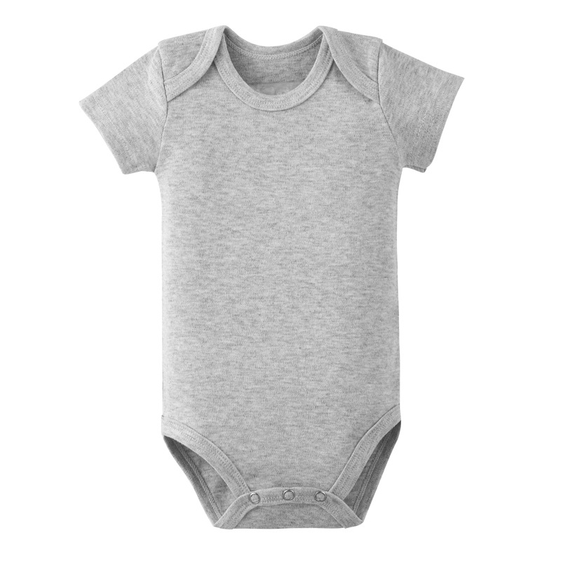 Factory Direct Baby Foreign Trade Cotton Solid Color Short-Sleeved Triangle Romper Newborn Jumpsuit Male and Female Baby Sheath Baby Clothes