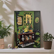 马蒂斯油画作品 客厅玄关装饰画入户过道绿色北欧卡通艺术挂画
