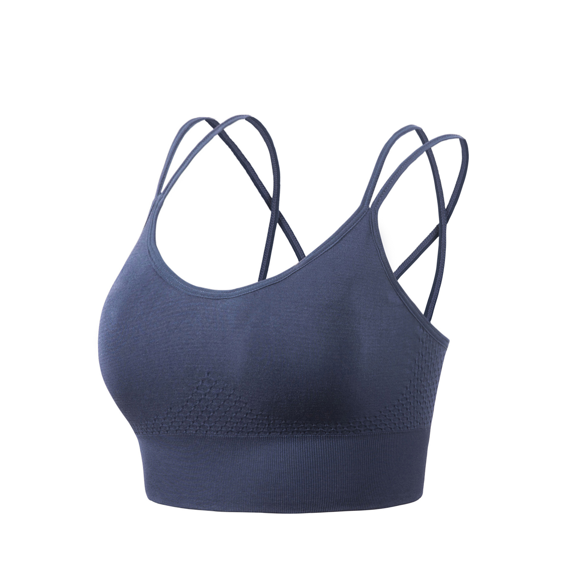 Exclusive for Cross-Border plus Size Solid Color Cross Strap Wireless Yoga Bra plus Size Comfort Breathable Beauty Back Quick-Drying