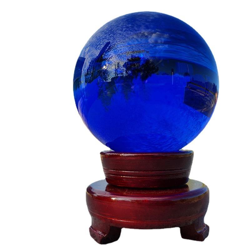 蓝色水晶球转运风水球助学业客厅镇宅工艺品家居装饰小礼品摆件
