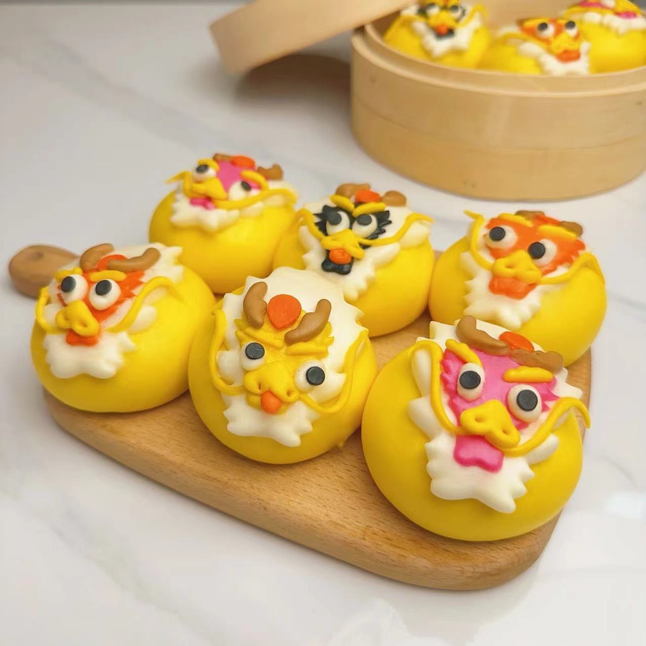 四海龙王一包6个奶黄馅卡通小包子速冻食品冷冻批发早餐清真-阿里巴巴