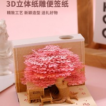 树屋3D立体纸雕便签纸模型手撕便利贴日历网红艺术品创意生日礼物