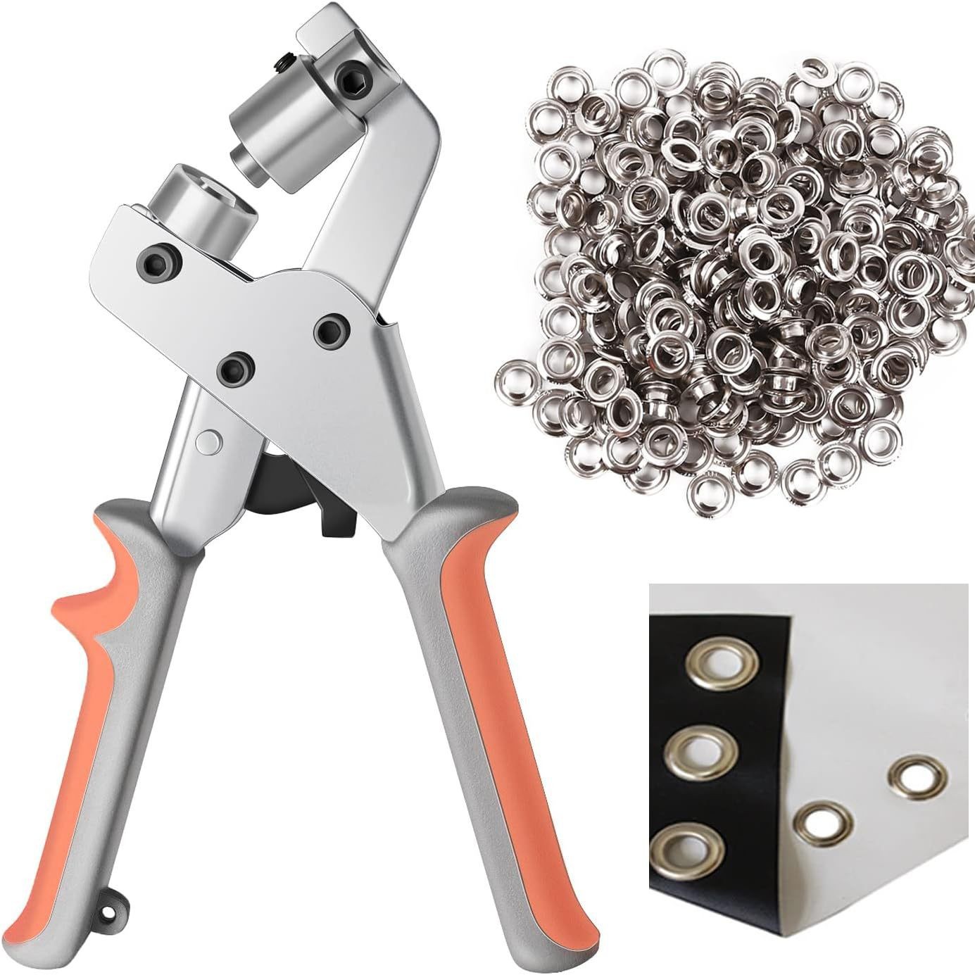 气眼+手动打扣器套装 便携式打孔扣眼机打孔钳配套扣眼压扣机