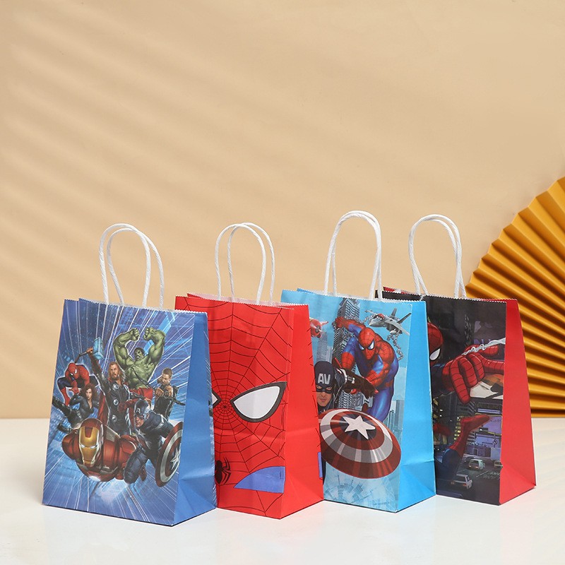 Cross-Border New Princess Gift Bag Cartoon Characters Kraft Paper Portable Paper Bag Candy Snack Birthday Gift Bag