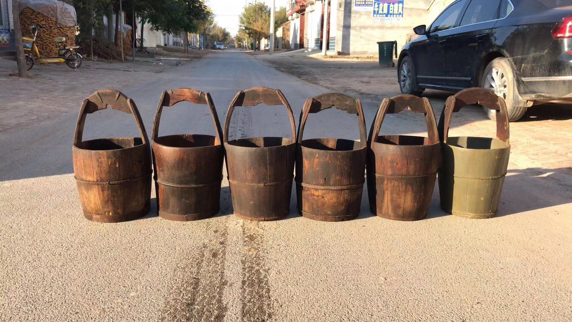 木水桶民俗老物件老木桶容量旧水桶木盆商用古董古代影视农村道具