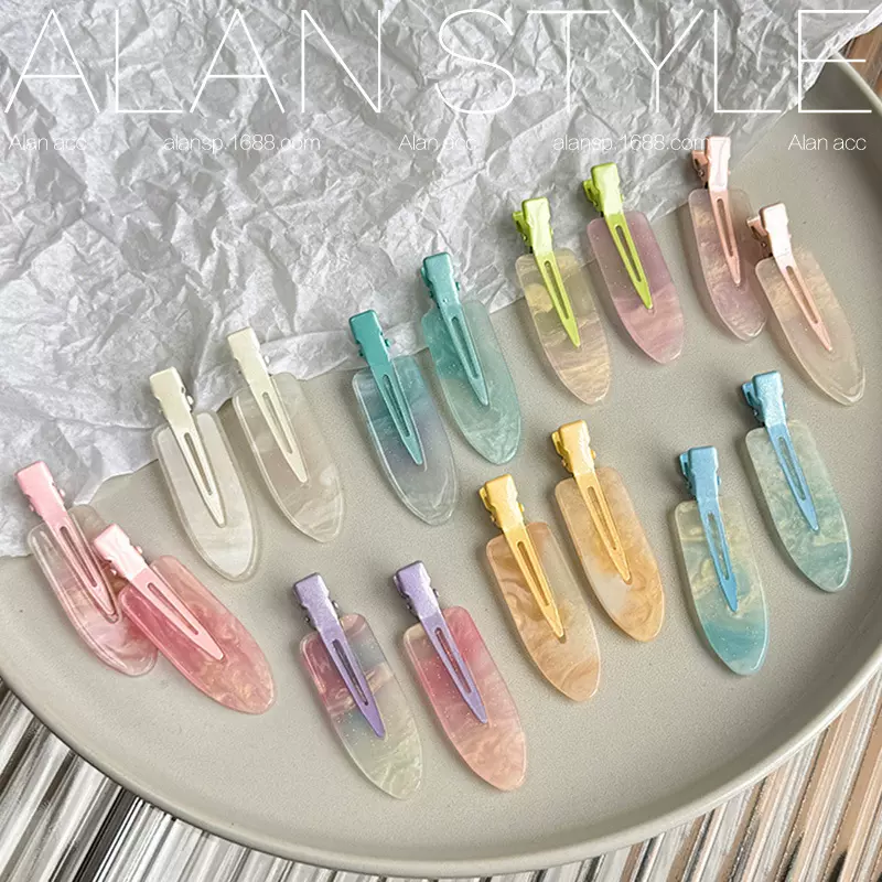 甜美可爱无痕发夹女夏季简约侧边发卡ins韩式前额刘海鸭嘴夹头饰