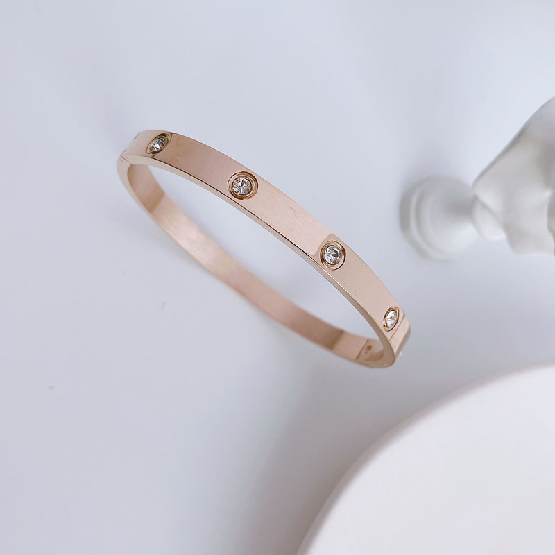 玫瑰金钛钢手镯女