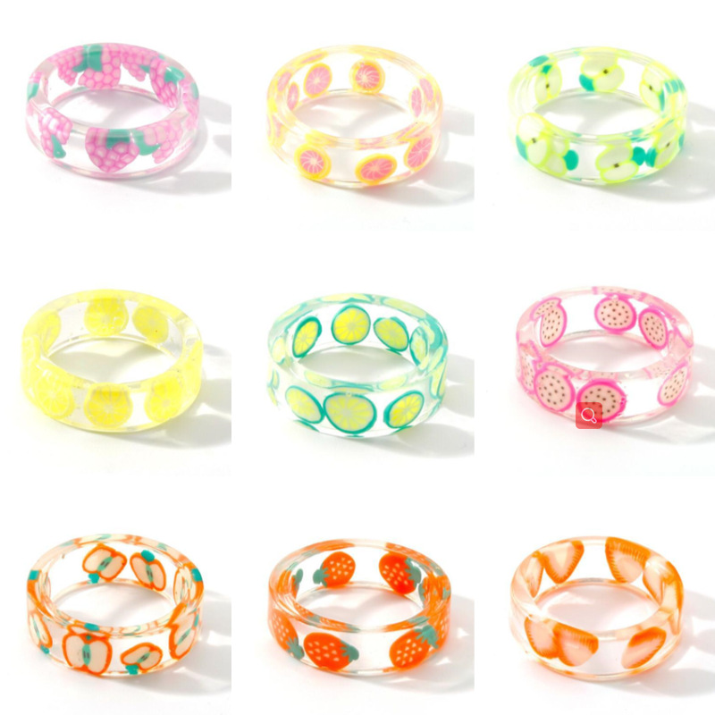 Cross-Border Hot Sale Frog Ring Resin Colorfast Animal Ring without Metal Combination Set Rings Factory Wholesale