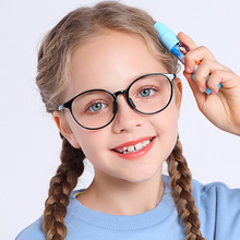 防蓝光儿童镜平光新款无度数圆框TR90框学生眼镜厂家批发跨镜2291