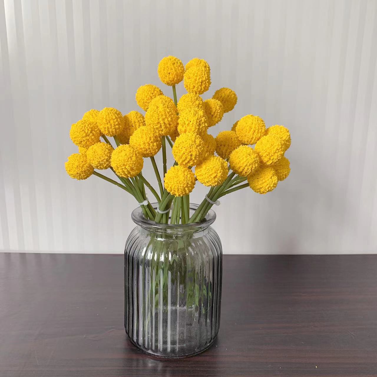 9头黄金球婚庆花材花艺装饰摆件造景婚礼陈列金槌花假花客厅田园