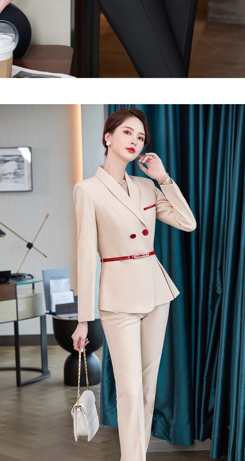 职业长袖套装女春气质西装套裙美容院养生馆珠宝店酒店前台工作服