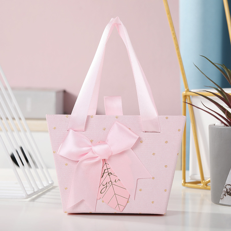 Creative Gift Bag Portable Gift Bag Bow Lipstick Cosmetic Packaging Silk Scarf Gift Box Special-Shaped Spot