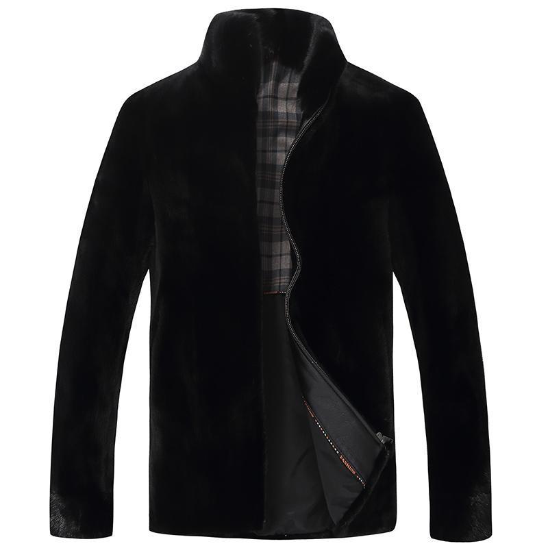 年轻款保暖帅气佟二堡水貂毛皮大衣整貂皮大码男装2019年冬季新