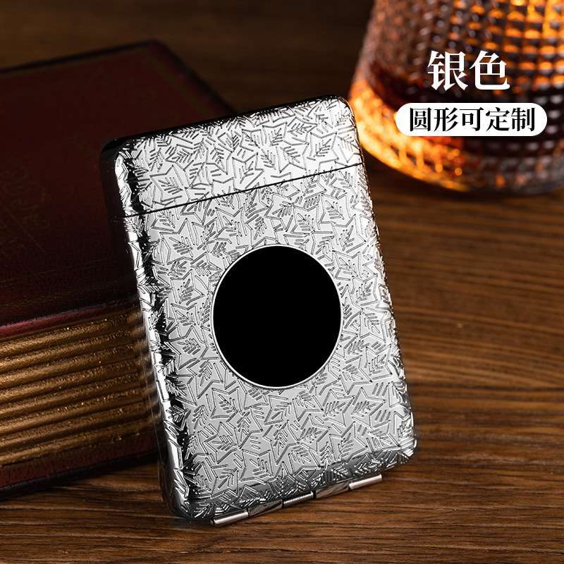 New Retro 16 Thick Cigarette Box Multifunctional Cigarette Box with Windproof Tungsten Wire Cigarette Lighter Diy Portable Cigarette Box