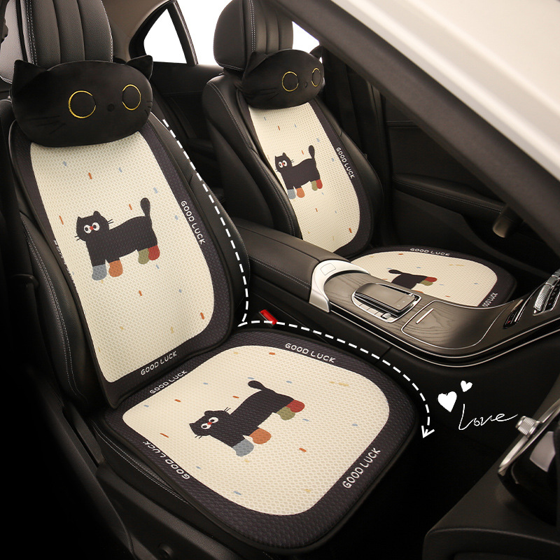 小猫可爱卡通四季通用汽车坐垫适用于奔驰c200L C260l A200l A180