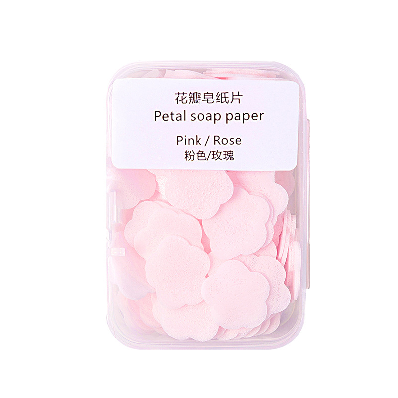 Disposable Soap Slice Petal Soap Paper Portable Mini Soap Sheet Soap Flake Travel Boxed Hand Washing Piece