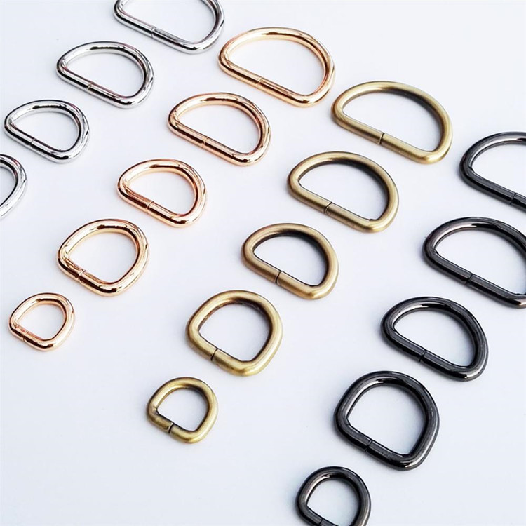 自产自销批发金属铁线d扣 皮包扣具箱包五金配件金属半圆扣半圆环