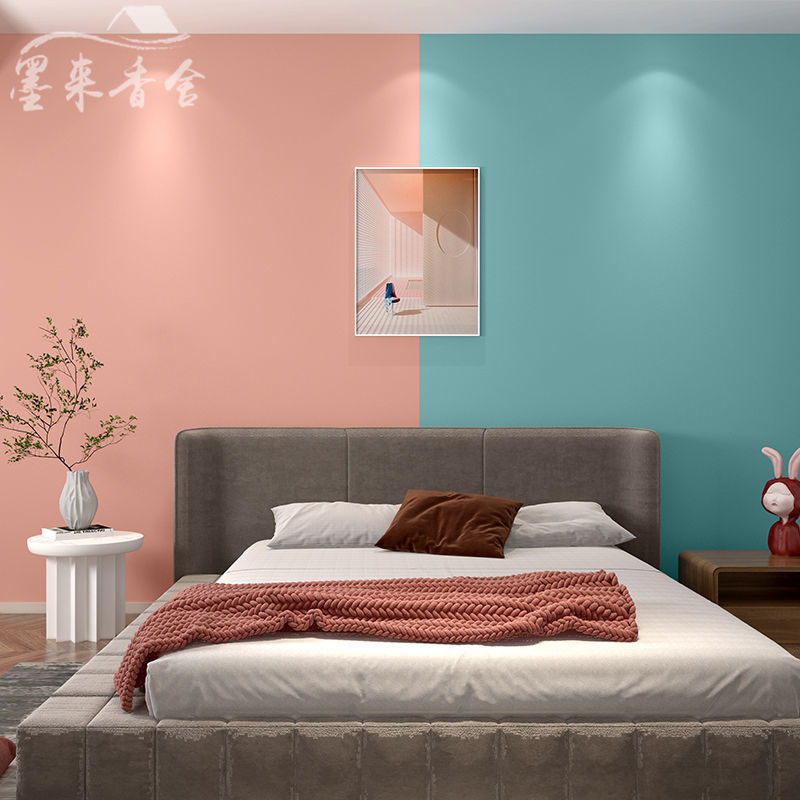 脏粉色墙纸宿舍女防水防潮自粘贴纸壁纸可擦洗出租屋柜子翻新贴纸