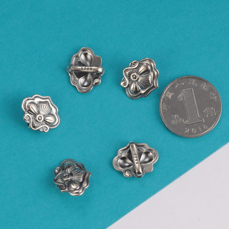 s925纯银如意勾扣复古亮光挂勾扣子diy手工手链项链材料尾扣批发