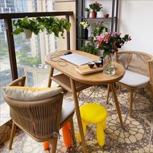 0c阳台茶桌茶台小户型三件套组合网红桌子椅子一套家用茶几一桌二