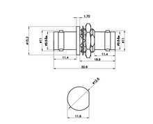 75欧射频同轴连接器 BNC转接器BNC-75KKY-123公转公六角螺母防水