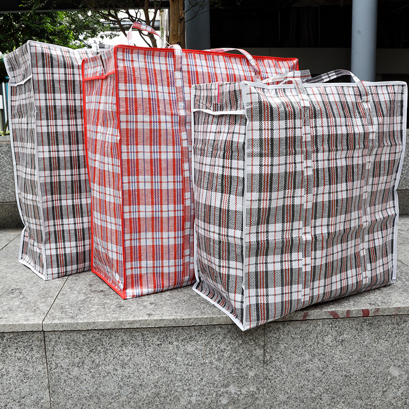 源头厂家供应衣服棉被收纳袋手提大容量搬家打包袋覆膜编织蛇皮袋