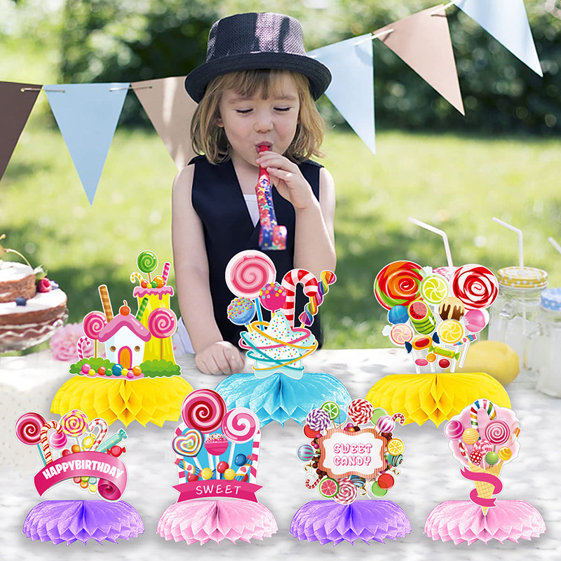 Lollipop Theme Table Decoration Table Honeycomb Table Decoration Birthday Party Decoration Supplies Party Honeycomb Decoration