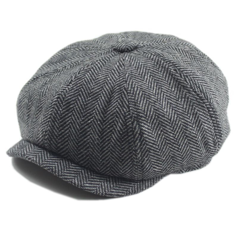 八角帽女春秋复古男潮日系大头帽子大号码贝雷帽牛仔画家帽大头围