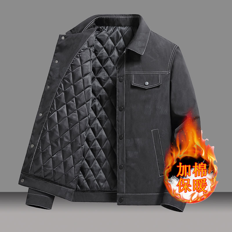 加绒加厚牛仔外套男秋冬新款潮牌夹克休闲修身上衣服工装保暖男装