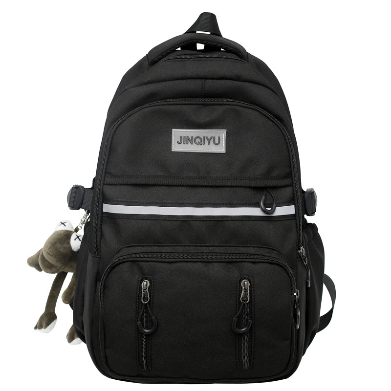 Korean Style Fashionable Casual Backpack Large Capacity Fashionable Cool Tooling Style Backpack Early High School Student Schoolbag Wholesale