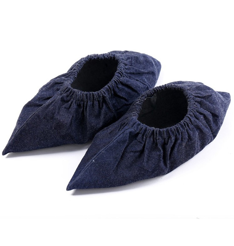 加厚加大防滑牛仔布鞋套可重复使用防静电防尘工厂家用布鞋套脚套