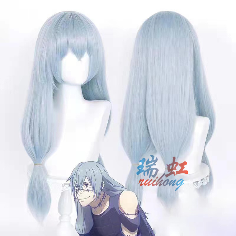 咒术回战真人cos假发湖蓝色加厚造型马尾仿真头皮现货