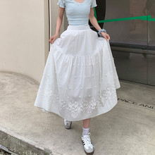 白色法式蓬蓬裙女春夏2024新款气质仙女碎花半身裙芭蕾蛋糕裙子