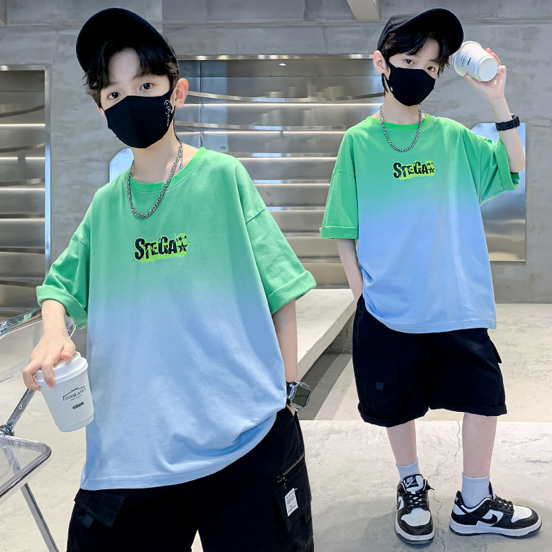 儿童装纯棉男童短袖t恤夏装夏款运动男孩衣服夏季男宝宝服装夏天-阿里